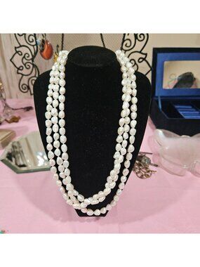 Elegant Multi-Strand Freshwater Pearl Necklace Lucas Lameth 925 Lobster Clasp